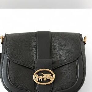 Coach Black Crossbody Bag with Gold Accents